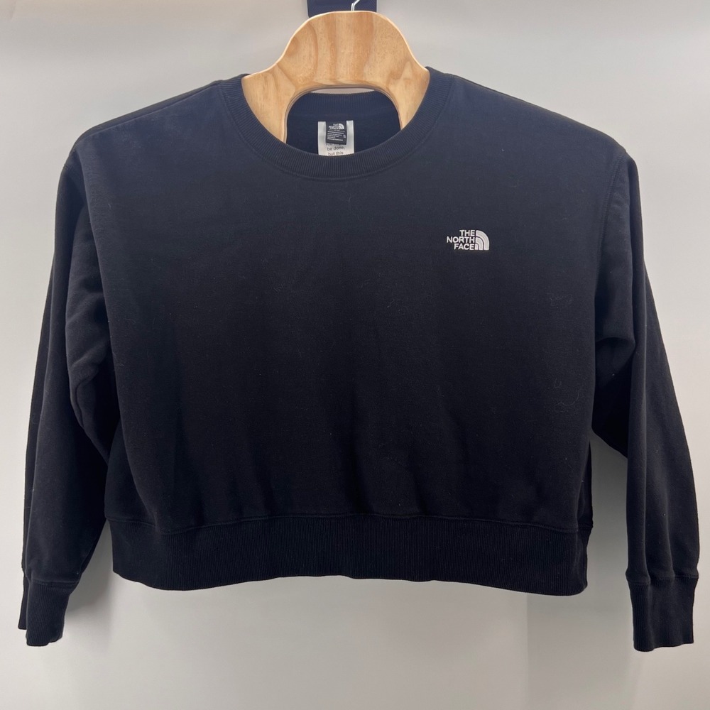 The North Face Black Crewneck Pullover Sweatshirt Womens XL Circular Design